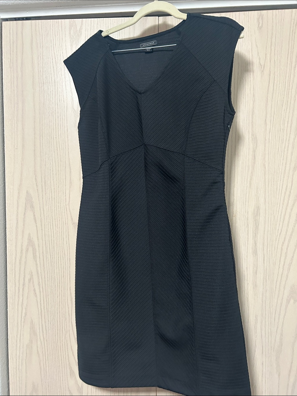 Metaphor Black Textured Sheath Mini Dress